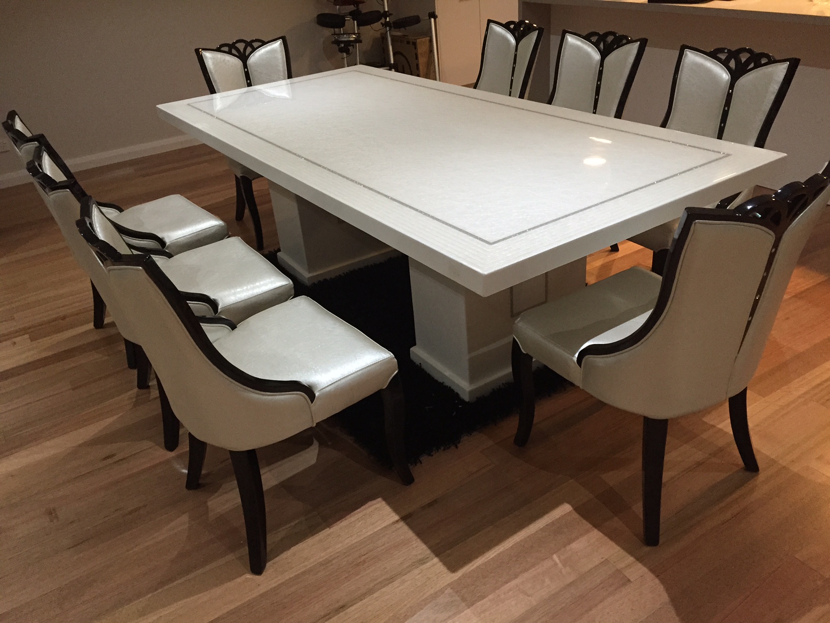 marble top kitchen table with chair