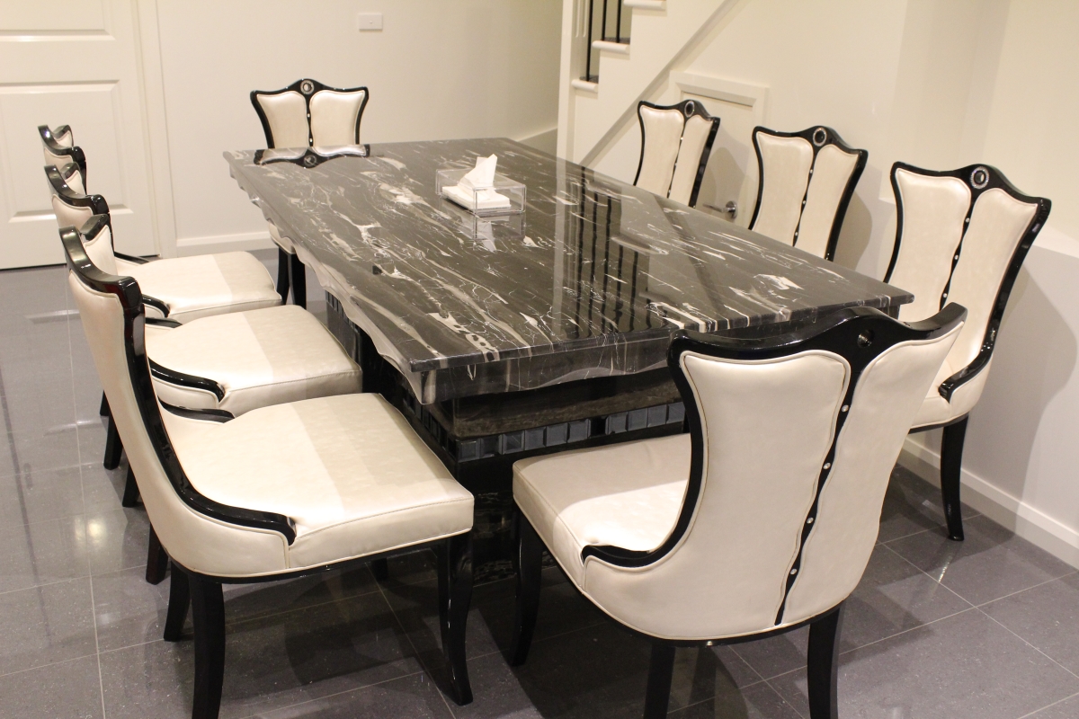 marble top kitchen table with chair