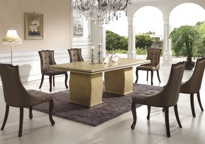 brown marble dining table