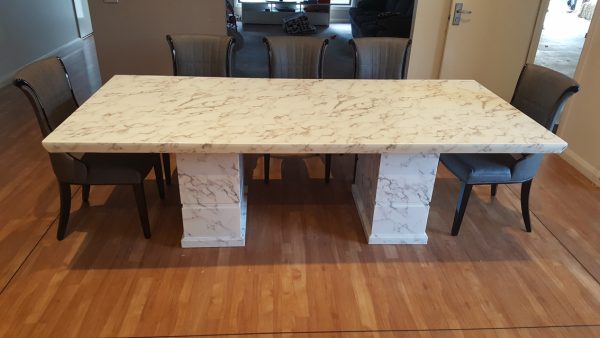 Grey Marble Top Dining Table