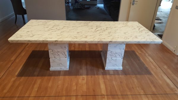 Grey Marble Top Dining Table