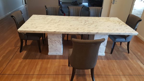 Lecce Marble Dining Table with 8 Chairs