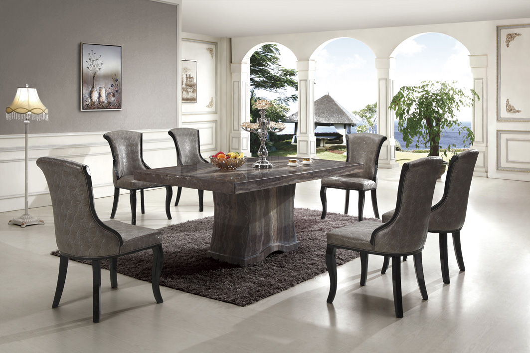 Lorena Marble Dining Table with 8 Chairs | Marble King