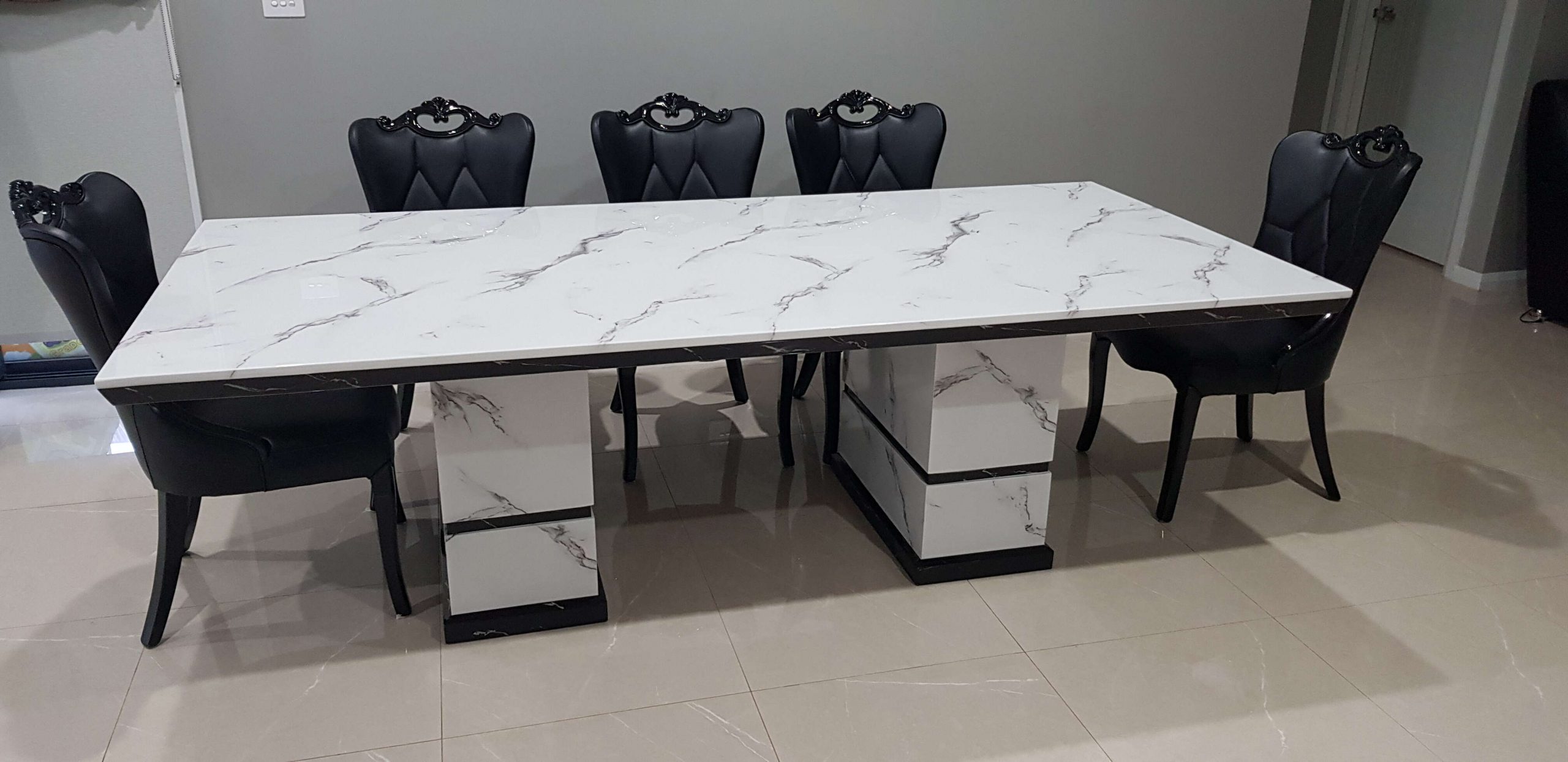 Arezzo Marble Dining Table With 8 Chairs Marble King